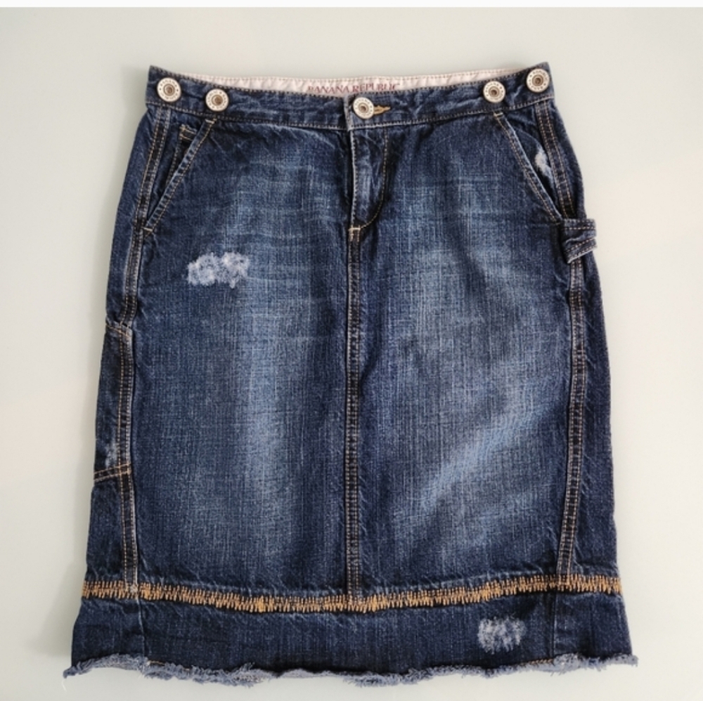Banana Republic Dark Blue Denim Pencil Skirt Vintage!🥰